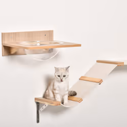 PawHut Cat Tree 4PCs Wall-mounted Shelf Set Climbing Frame Activity Center - Additional view 5