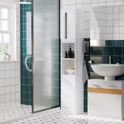 kleankin Bathroom Floor Storage Cabinet with Mirror and Shelves - Additional view 4