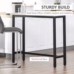 HOMCOM Bar Table Breakfast Dining Table Coffee Table Adjustable Feet