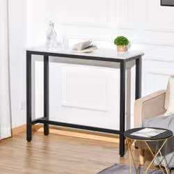 HOMCOM Bar Table Breakfast Dining Table Coffee Table Adjustable Feet - Additional view 5