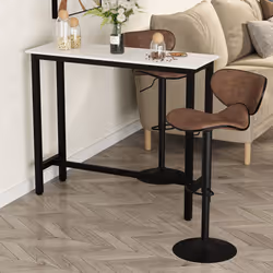 HOMCOM Bar Table Breakfast Dining Table Coffee Table Adjustable Feet - Additional view 7