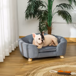 PawHut Dog Sofa Bed w/ Removable Soft Cushion for XS Size Dogs - Grey