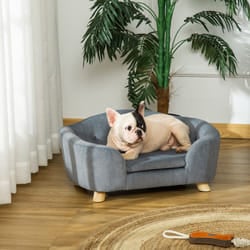 PawHut Dog Sofa Bed w/ Removable Soft Cushion for XS Size Dogs - Grey