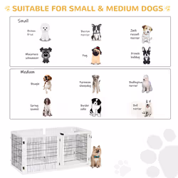 PawHut Freestanding Pet Dog Gate 6 Panel Foldable Wooden Playpen 432cm Long - Additional view 4