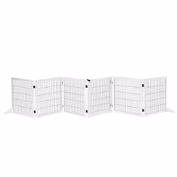 PawHut Freestanding Pet Dog Gate 6 Panel Foldable Wooden Playpen 432cm Long - Additional view 6