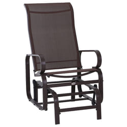 Outsunny Garden Comfortable Swing Chair w/ Metal Frame for Patio Brown