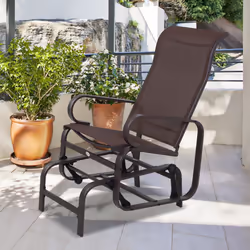 Outsunny Garden Comfortable Swing Chair w/ Metal Frame for Patio Brown