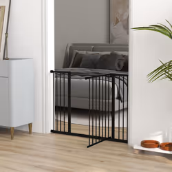 PawHut Pressure Fitted Pet Dog Safety Gate Metal Fence 76 cm Tall, Black - Additional view 7