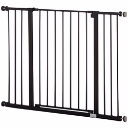 PawHut Pressure Fitted Pet Dog Safety Gate Metal Fence 76 cm Tall, Black - Additional view 8