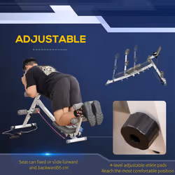 HOMCOM Abdominal Trainer Core Workout Exercise Foldable Adjustable Steel Frame