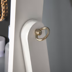 HOMCOM Mirrored Jewellery Cabinet W/ LED Light Lockable Jewellery Armoire White - Additional view 6