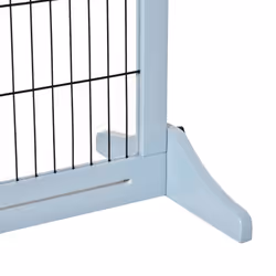 PawHut Adjustable Wooden Pet Gate Freestanding Dog Barrier for Doorway, Grey - Additional view 6