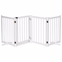 PawHut Freestanding Pet Gate w/ 2 Support Feet for Doorways Stairs White - Additional view 8