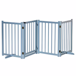 PawHut Freestanding Pet Gate w/ 2 Support Feet for Doorways Stairs Blue Grey - Additional view 8