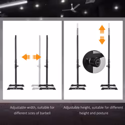 HOMCOM Power Rack Weight Stand Bar Barbell Squat Stand Spotter, for Home Workout