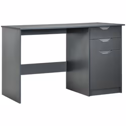 HOMCOM Computer Desk w/ Drawers Modern Writing Workstation for Home Office Grey