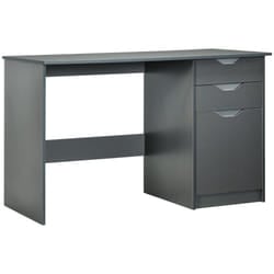 HOMCOM Computer Desk w/ Drawers Modern Writing Workstation for Home Office Grey