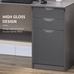 HOMCOM Computer Desk w/ Drawers Modern Writing Workstation for Home Office Grey - Additional view 6