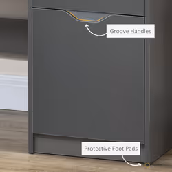 HOMCOM Computer Desk w/ Drawers Modern Writing Workstation for Home Office Grey - Additional view 7