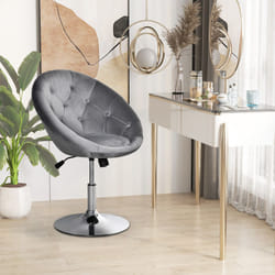HOMCOM Swivel Dining Height Bar Stool Adjustable Armless Tub Chair Grey