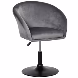 HOMCOM Swivel Bar Stool Dining Chair Dressing Stool Tub Seat, Grey