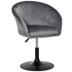 HOMCOM Swivel Bar Stool Dining Chair Dressing Stool Tub Seat, Grey