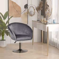 HOMCOM Swivel Bar Stool Dining Chair Dressing Stool Tub Seat, Grey