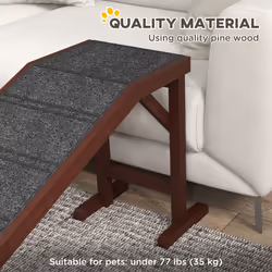 PawHut Pet Ramp for Dogs Cats W/ Non-Slip Carpet for Bed Sofa, 188x40.5x63.5cm - Additional view 4