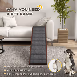 PawHut Pet Ramp for Dogs Cats W/ Non-Slip Carpet for Bed Sofa, 188x40.5x63.5cm - Additional view 5