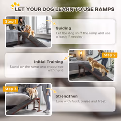 PawHut Pet Ramp for Dogs Cats W/ Non-Slip Carpet for Bed Sofa, 188x40.5x63.5cm - Additional view 7