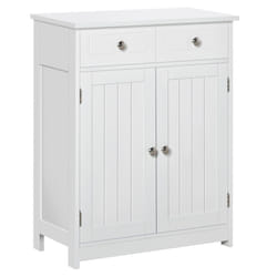 kleankin Bathroom Floor Storage Cabinet with Drawers Door, White