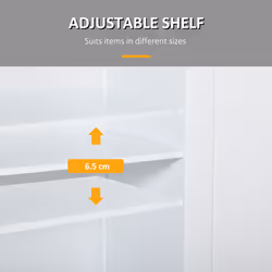 kleankin Bathroom Floor Storage Cabinet with Drawers Door, White - Additional view 5