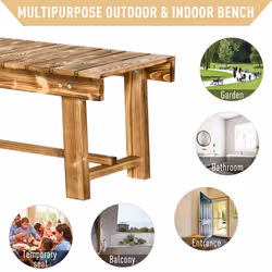 Outsunny 1.1M Outdoor Garden Bench Patio Loveseat Fir Wood 2 Person - Additional view 4