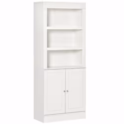 HOMCOM Modern Kitchen Cupboard, Storage Cabinet with Adjustable Shelves, White