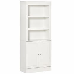 HOMCOM Modern Kitchen Cupboard, Storage Cabinet with Adjustable Shelves, White