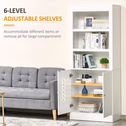 HOMCOM Modern Kitchen Cupboard, Storage Cabinet with Adjustable Shelves, White - Additional view 4