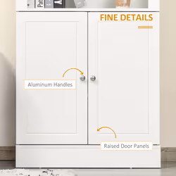 HOMCOM Modern Kitchen Cupboard, Storage Cabinet with Adjustable Shelves, White - Additional view 5