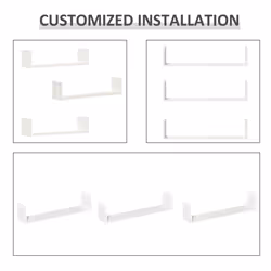 HOMCOM Set of 3 Wooden Floating Shelves Wall Mount CD Storage White