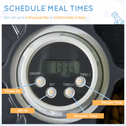 PawHut Pet Feeder w/ Digital Timer Six-Meal Food Dispenser Trays White