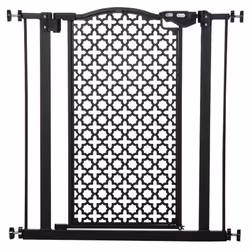 PawHut 74-80 cm Pet Safety Gate Pressure Fit Stair with Double Locking, Black - Additional view 8