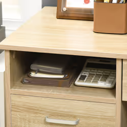 HOMCOM Computer Desk Writing Desk with Five Drawers for Home Office Oak - Additional view 4