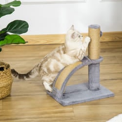 PawHut Cat Tree Activity Center with Scratching Massage Board Hanging Ball