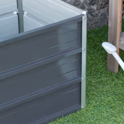 Outsunny Raised Garden Bed Metal Planter Box for Vegetables Flower Grows, Grey - Additional view 5