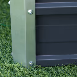 Outsunny Raised Garden Bed Metal Planter Box for Vegetables Flower Grows, Grey - Additional view 6