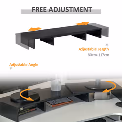 Vinsetto Monitor Stand Screen Riser w/ Adjustable Length for Two Laptop Max - Additional view 4
