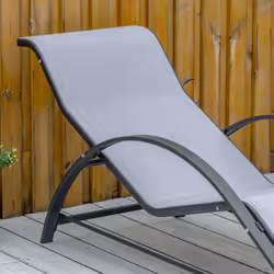Outsunny 3 Pieces Lounge Chair Set Garden Sunbathing Chair w/ Table Light Grey - Additional view 7