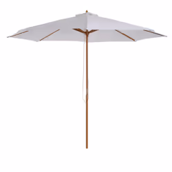 Outsunny 3(m) Wooden Garden Parasol Sun Shade Outdoor Umbrella Canopy White - Additional view 8