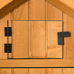 Outsunny Wooden Garden Storage Shed Tool Storage Box, 77 x 54 x 179 cm, Brown - Additional view 5