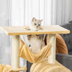 PawHut Cat Tree for Indoor Cats Scratching Post w/ Hammock House Bed Basket - Additional view 5