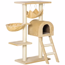 PawHut Cat Tree for Indoor Cats Scratching Post w/ Hammock House Bed Basket - Additional view 8